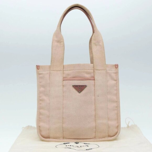 PRADA Hand Bag Canvas Pink Silver Auth - Picture 2 of 16